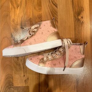Disney princess canvas high top pink and gold sneaker girls‎ size 2